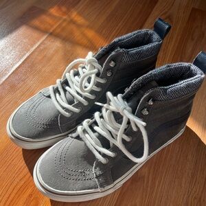 Stylish Gray Kids High-Top Sneakers